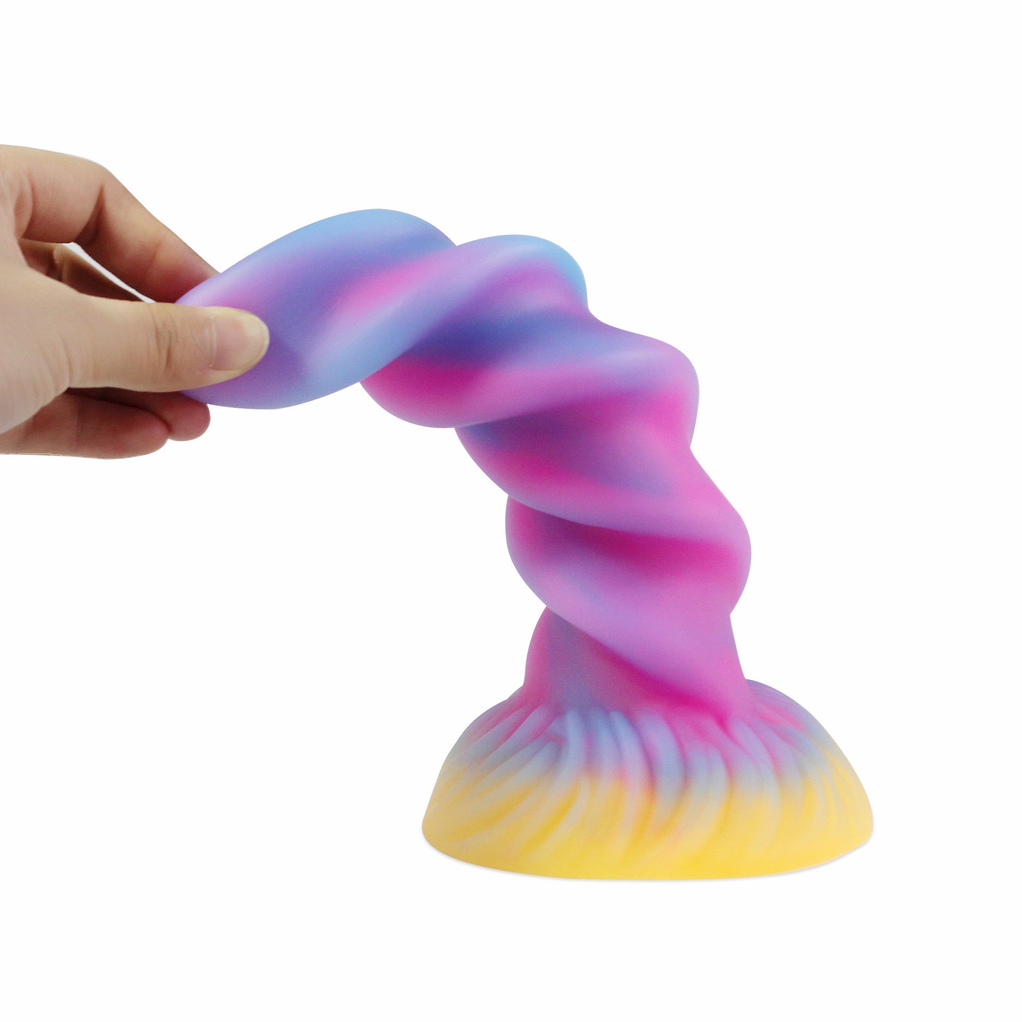 8 Inch Spiral Colorful Silicone Unicorn dildo Xoxomoving