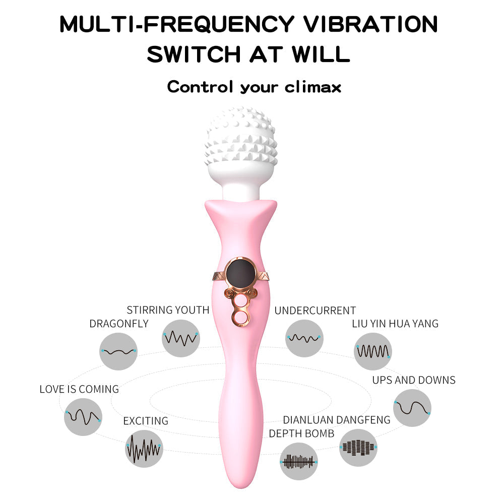 Xoxomoving Dual-Head Magic Massage Wand, Multi-Speed AV Vibrator Xoxomoving
