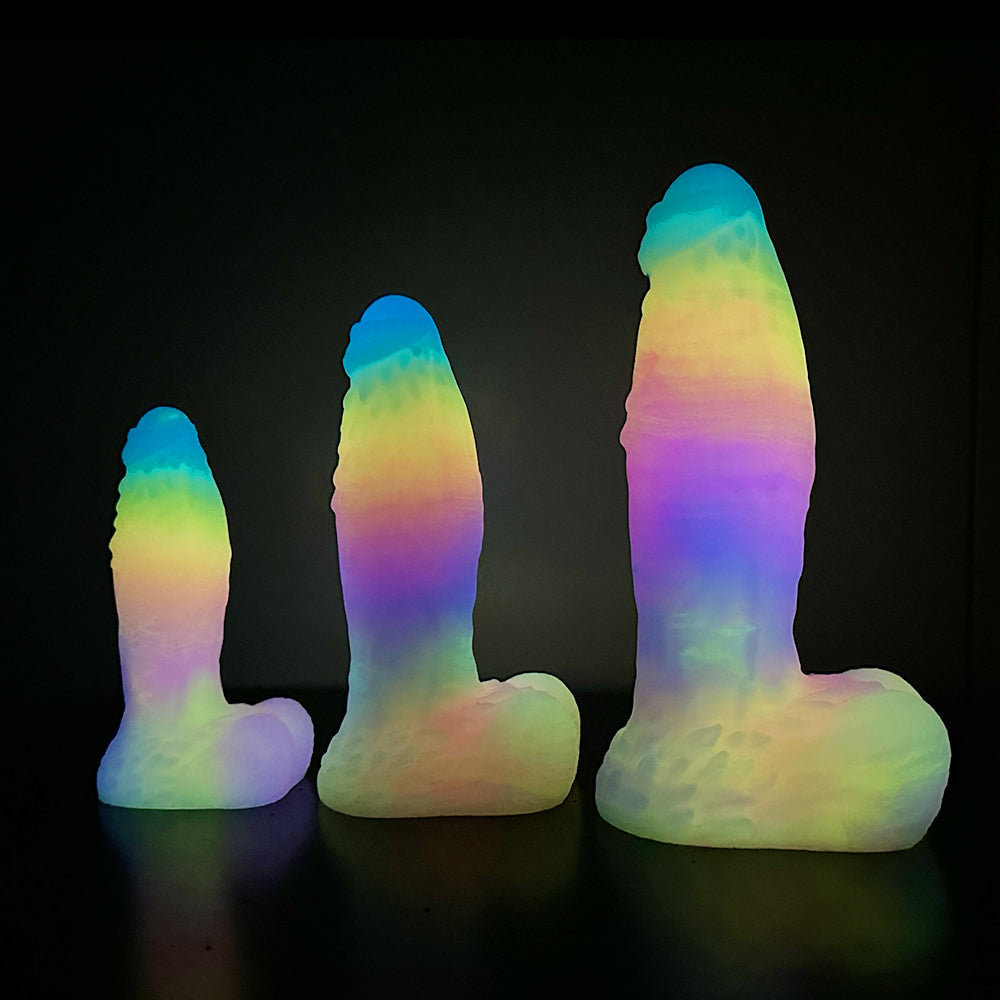 Big Monster Glow In The Dark Rainbow Dildo Xoxomoving