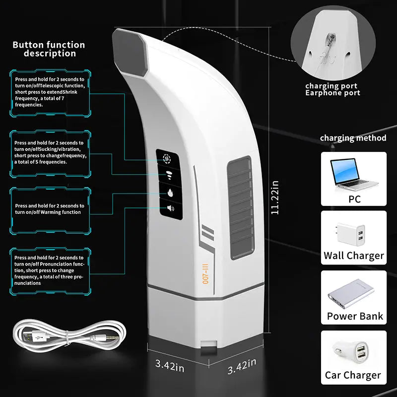 Xoxomoving 4D Smart Swivel Penis Clamp with True Sound Licking Feature - Male Masturbation Cup Xoxomoving
