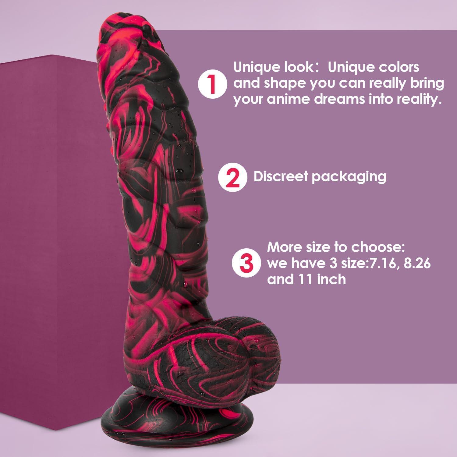 8.26 inch Huge Realistic Dildo - Colorful Dildo with Strong Suction Cup for Hands - Xoxomoving