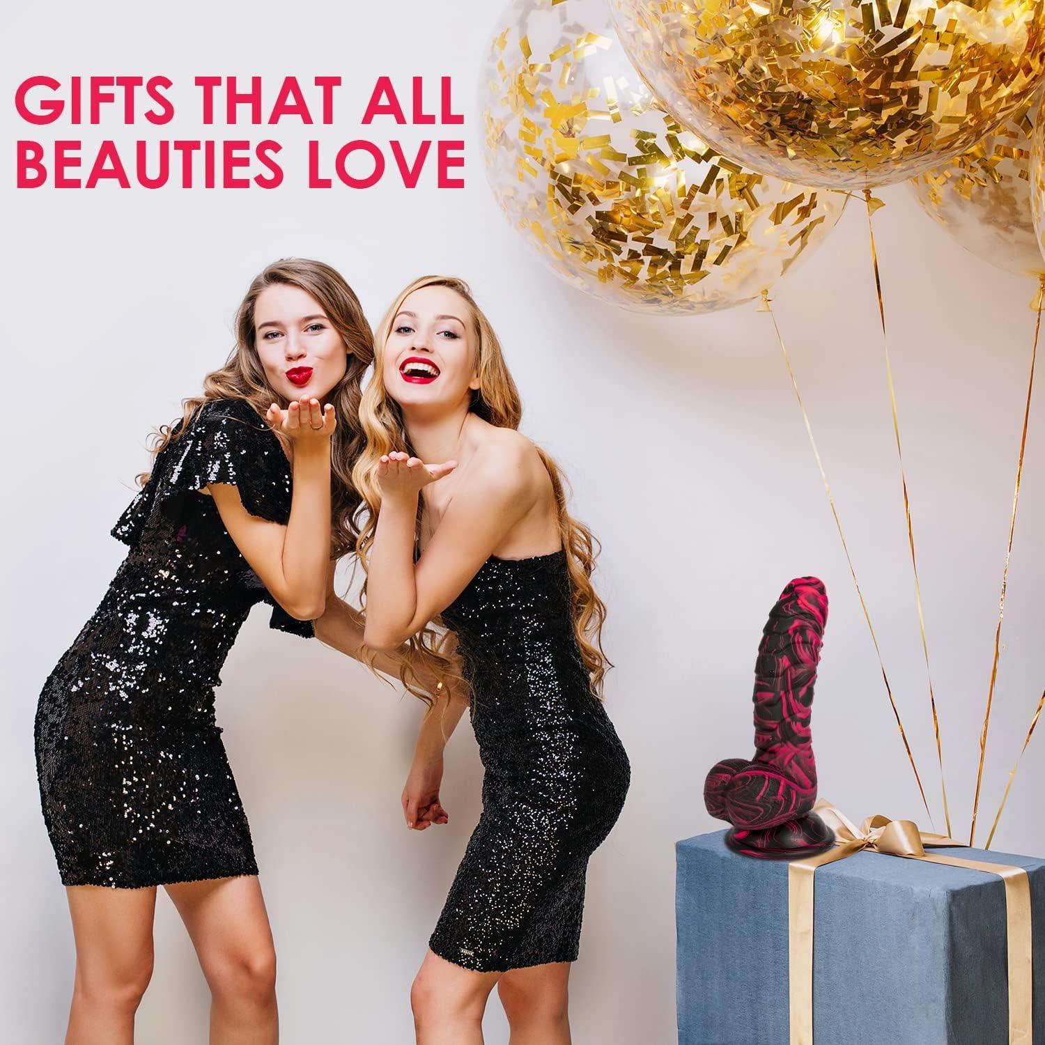 8.26 inch Huge Realistic Dildo - Colorful Dildo with Strong Suction Cup for Hands - Xoxomoving