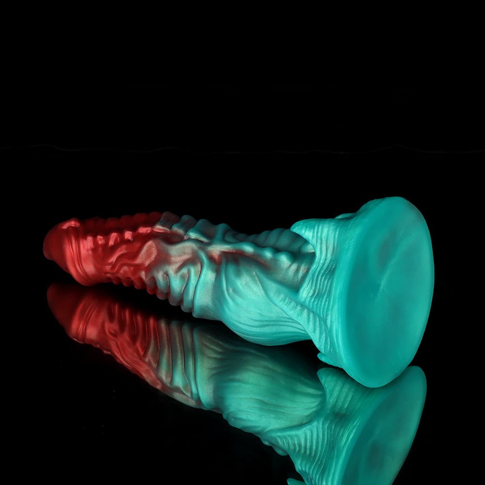 Ghostly Crimson Red Green Fantasy Dildo Xoxomoving