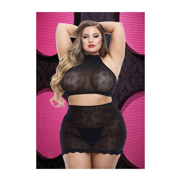 Jacquard Crop Skirt Set Xoxomoving