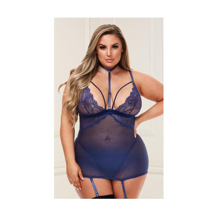 Baci 2PC Lace & Mesh Dress Set Xoxomoving