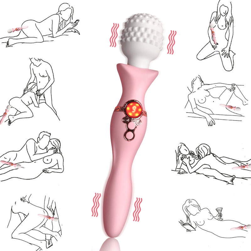 Xoxomoving Dual-Head Magic Massage Wand, Multi-Speed AV Vibrator Xoxomoving