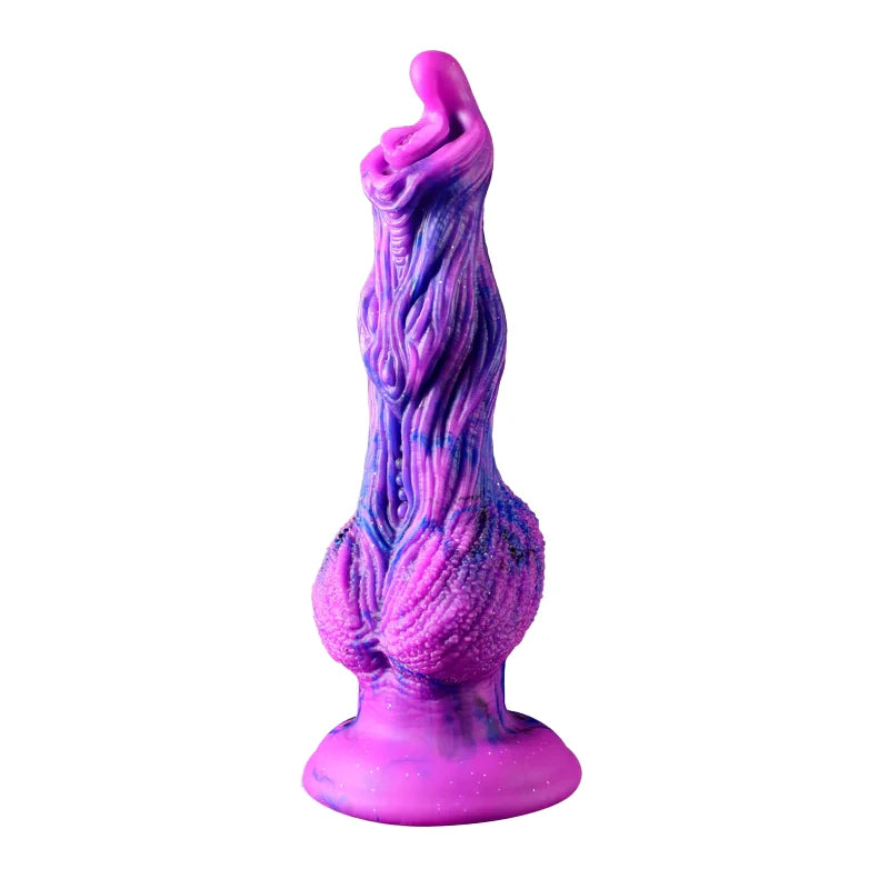 Fantasy Textured Silicone Alien Dog Knot Dildo Xoxomoving