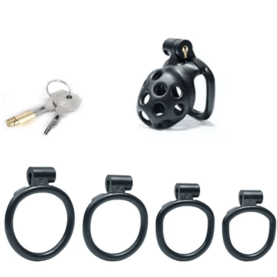 Black Bubbles Chastity Cage - Nub Xoxomoving