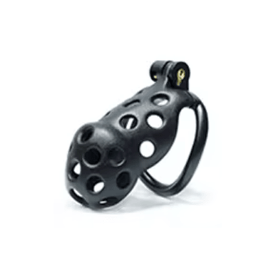Black Bubbles Chastity Cage - Standard Xoxomoving