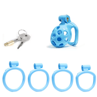 Blue Bubbles Chastity Cage - Nub Xoxomoving