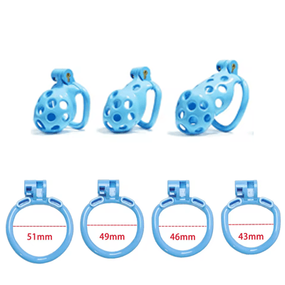 Blue Bubbles Chastity Cage - Standard Xoxomoving