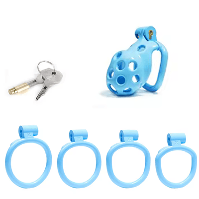 Blue Bubbles Chastity Cage - Small Xoxomoving