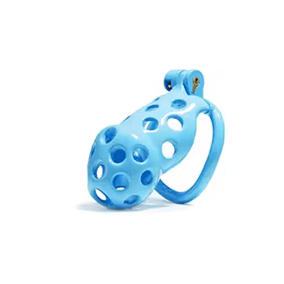 Blue Bubbles Chastity Cage - Standard Xoxomoving