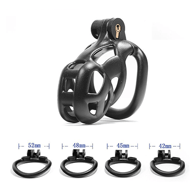 Black Cobra Chastity Cage - Small Xoxomoving
