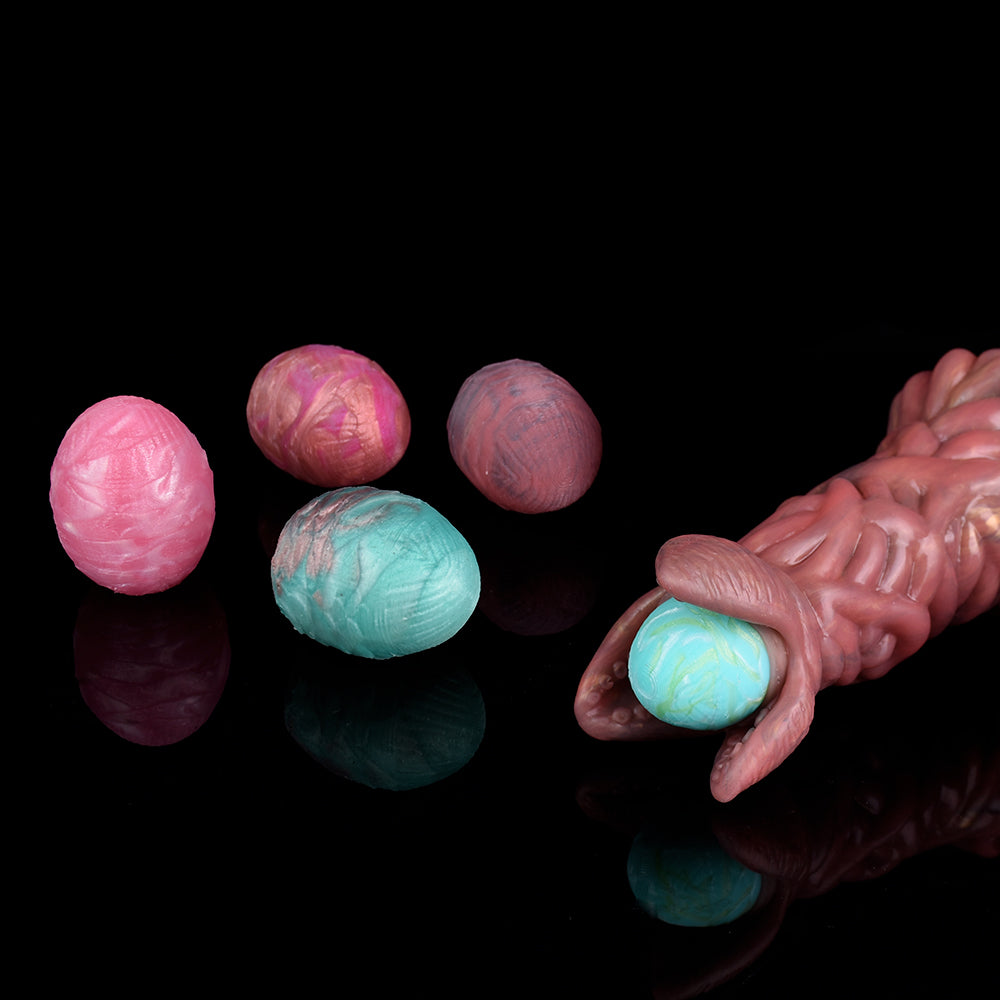 Xoxomoving Ovipositor Dildo with Pump Glow in the Dark Silicone Toy Xoxomoving