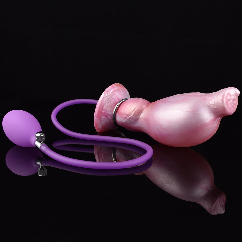Bulldog 8.7 Inch Pink Inflatable Dildo Xoxomoving