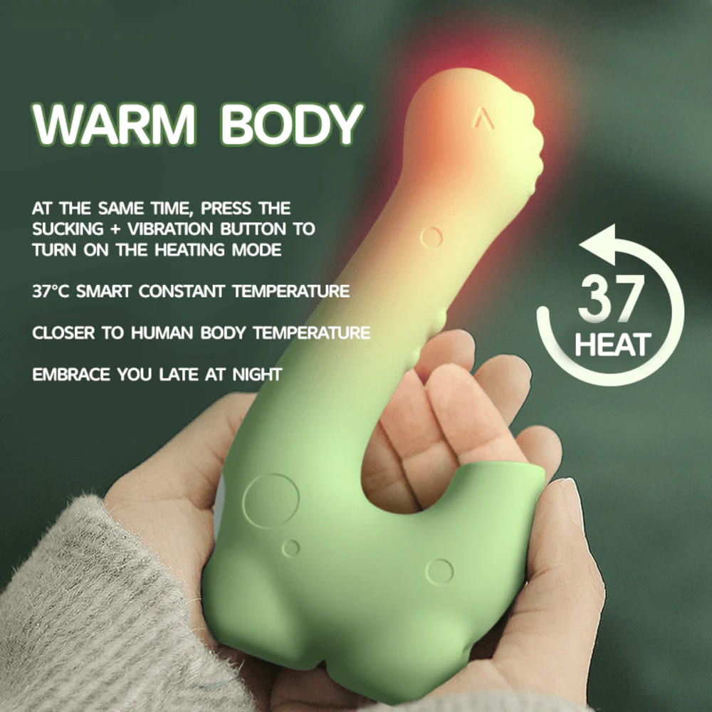 DinoPop - Little Dinosaur Heating Vibrator - Sucking G-Spot Massager