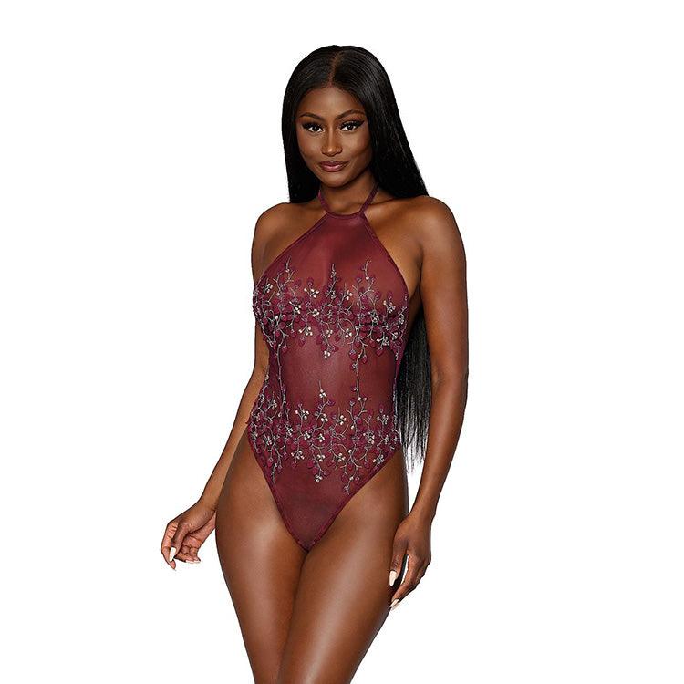 Floral Embroidered Mesh Teddy Xoxomoving