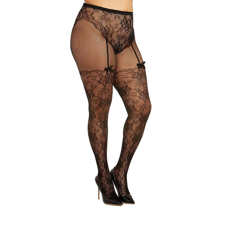 Lace & Fishnet Pantyhose Xoxomoving