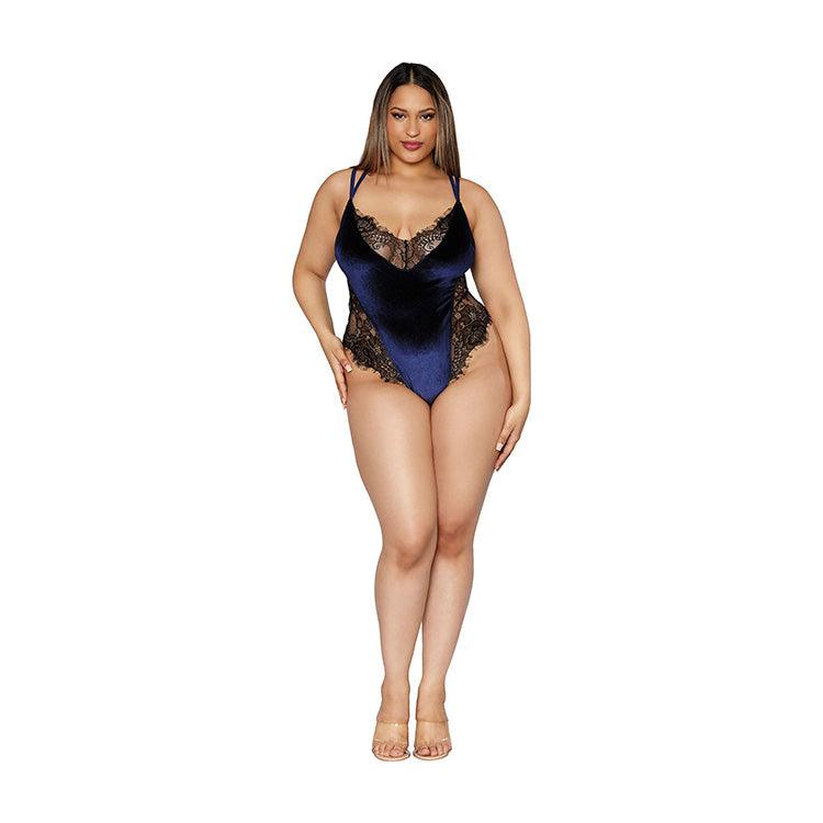 Velvet & Eyelash Lace Teddy Xoxomoving
