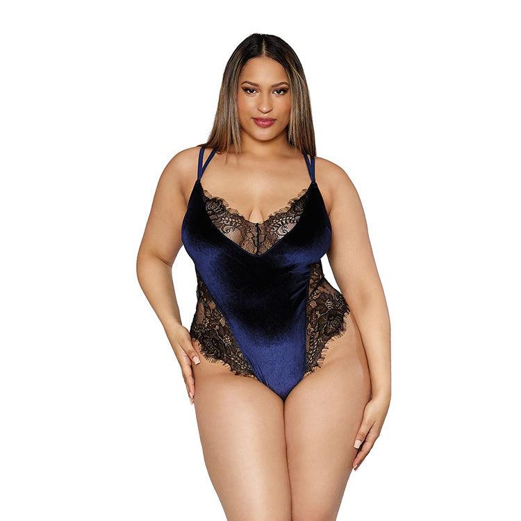 Velvet & Eyelash Lace Teddy Xoxomoving