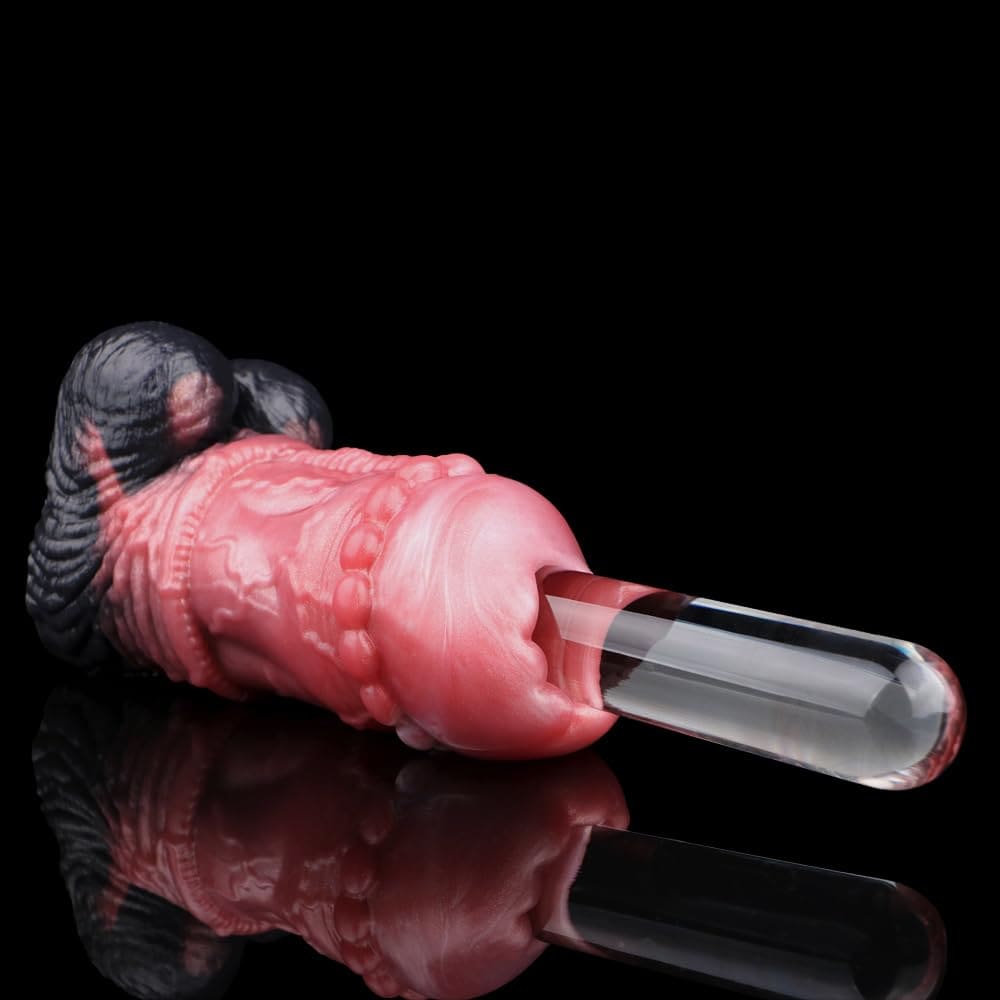 2-in-1 Fantasy Dildo & Stroker – Textured Silicone Dual-Function Toy