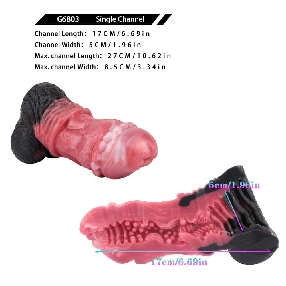 2-in-1 Fantasy Dildo & Stroker – Textured Silicone Dual-Function Toy