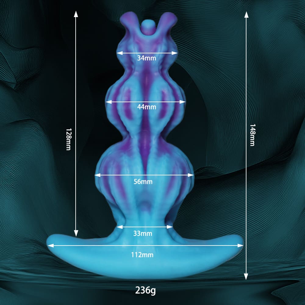 Textured Fantasy Anal Plug – Liquid Silicone T-Bar Plug