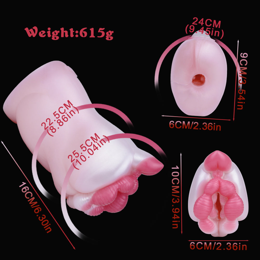 Pink Pig Silicone Pocket Pussy - Fantasy Animal Sex Vaginal Penis Blowjob Male Masturbator Xoxomoving