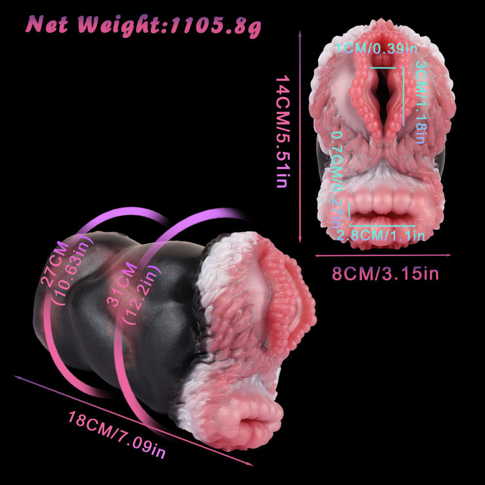 Kangaroo Pussies Sex Toys for Men Blowjob - Dual Channel Fantasy Pocket Pussy Handy Masturbator Xoxomoving