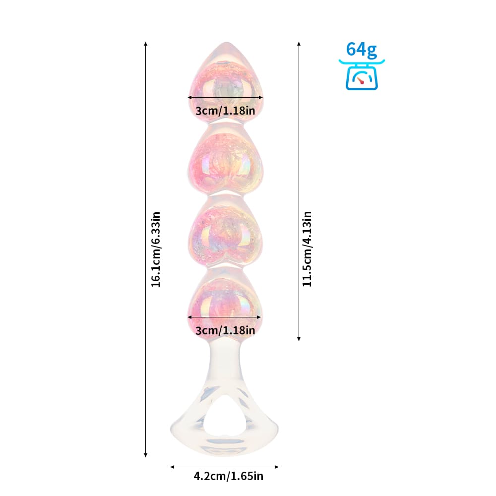 Gemheart - Heart Shaped Crystal Anal Beads