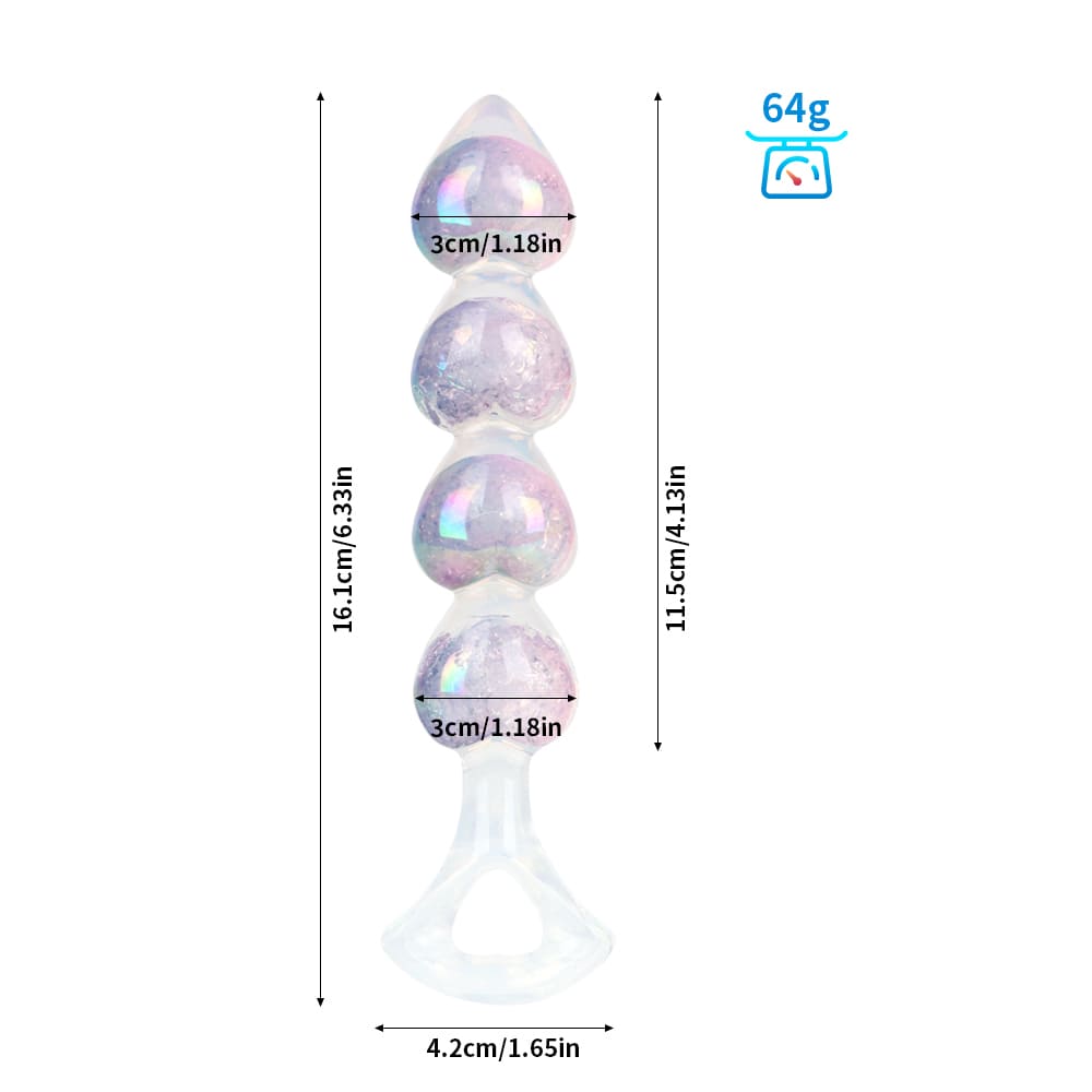 Gemheart - Heart Shaped Crystal Anal Beads