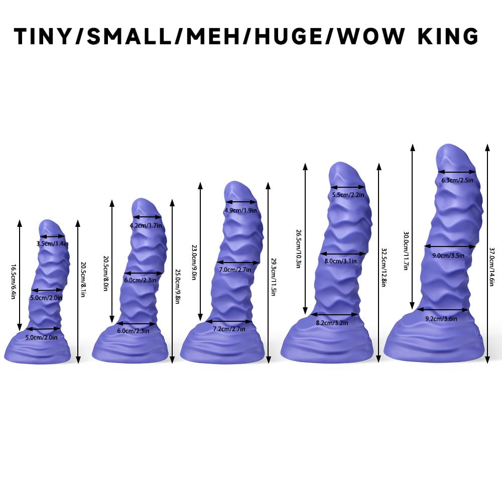 Xoxomoving Abbadon – Huge Textured Platinum Silicone Anal Dildo - 5 Sizes