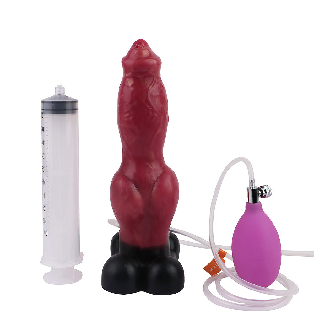 9 Inch Red Fantasy Dog Squirting Dildo Xoxomoving