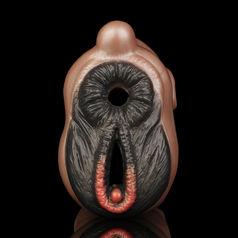 Ebony Cow Pussy Pocket Male Masturbator - Big Realistic Dual Vagina Penis Massage Sex Toys Xoxomoving