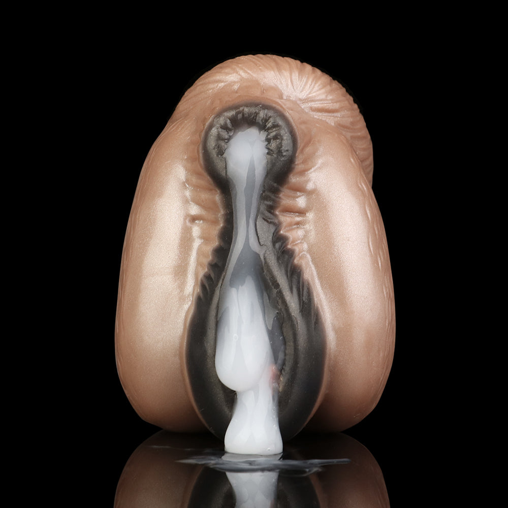Ebony Animal Pussy Masturbator - Fantasy Double Vagina Penis Massage Sex Toy for Men Xoxomoving