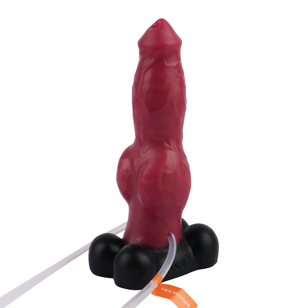 7 Inch Silicone Red Inflatable Dog Squirting Dildo Xoxomoving