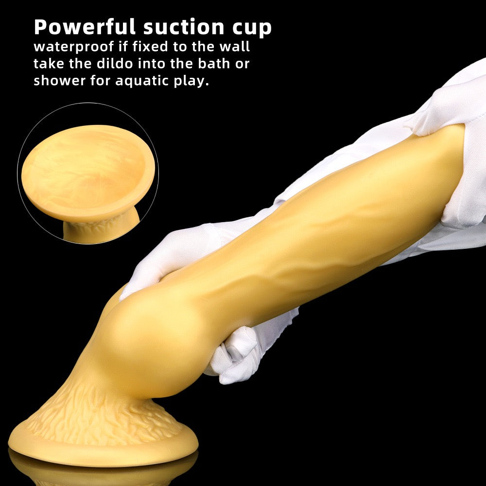 13 Inch Silicone Large Golden Dog Dildo Xoxomoving