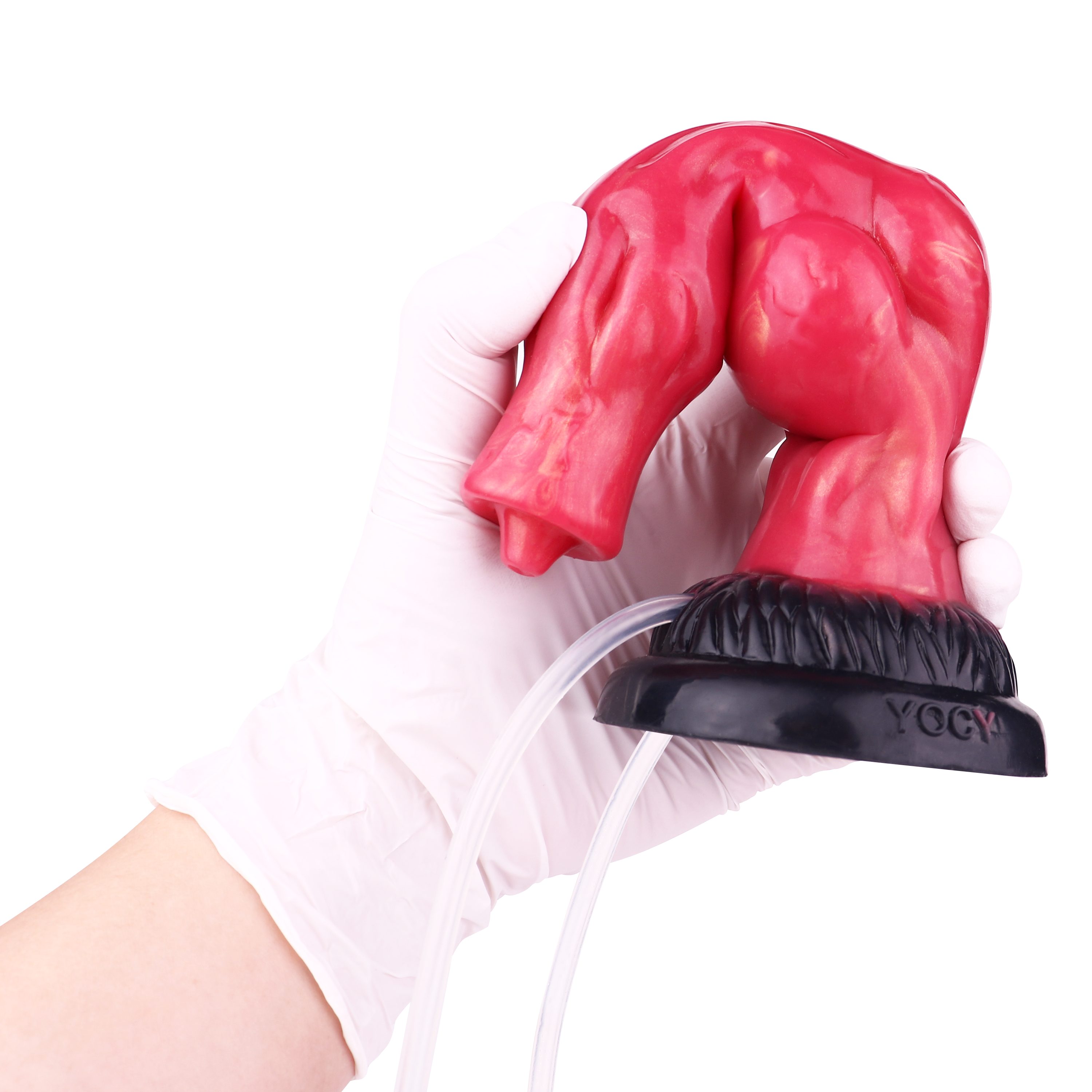 8 Inch Red Double Knot Squirting Dildo STS
