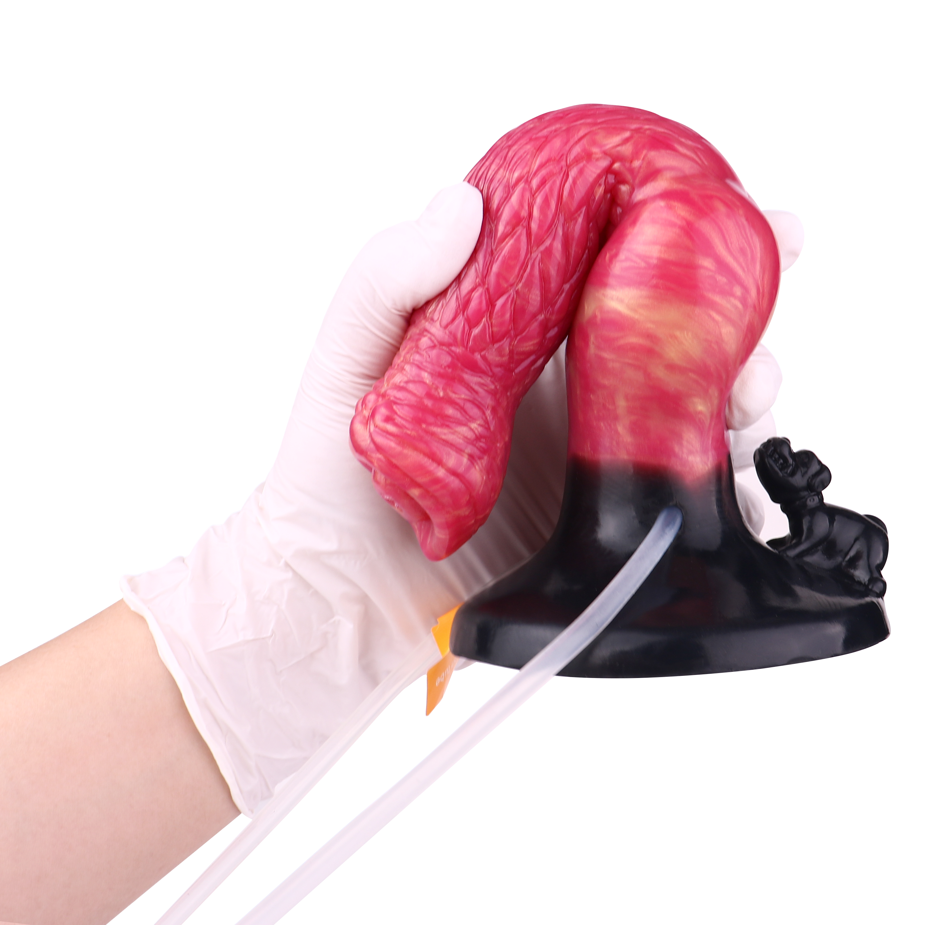 8 Inch Red Inflatable Squirting Dog Dildo STS