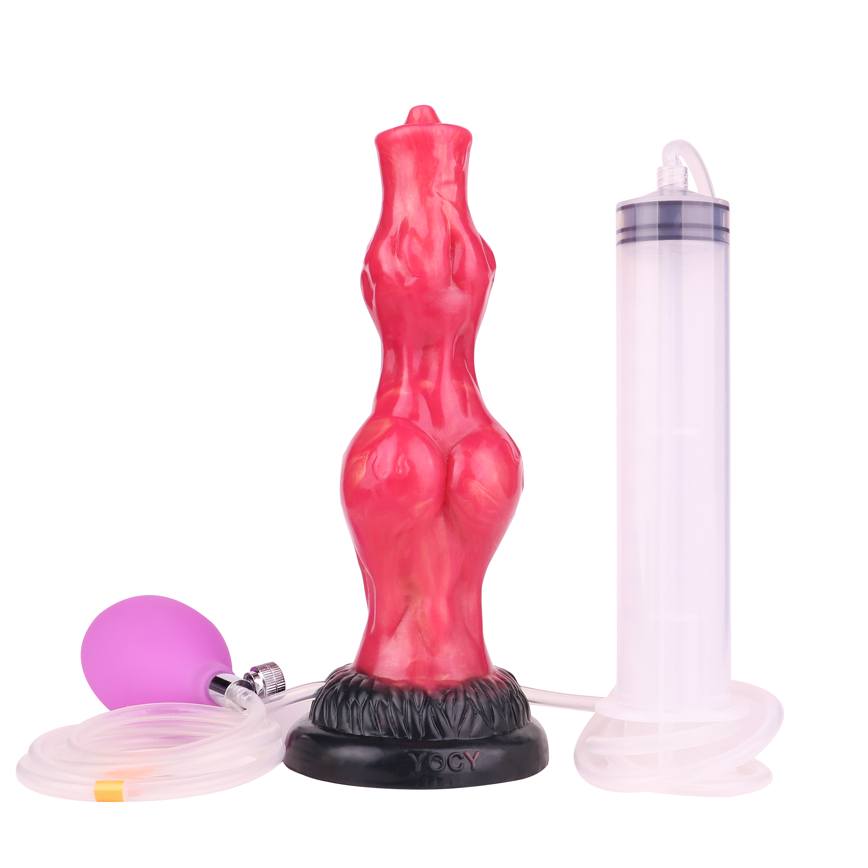 8 Inch Red Double Knot Squirting Dildo STS