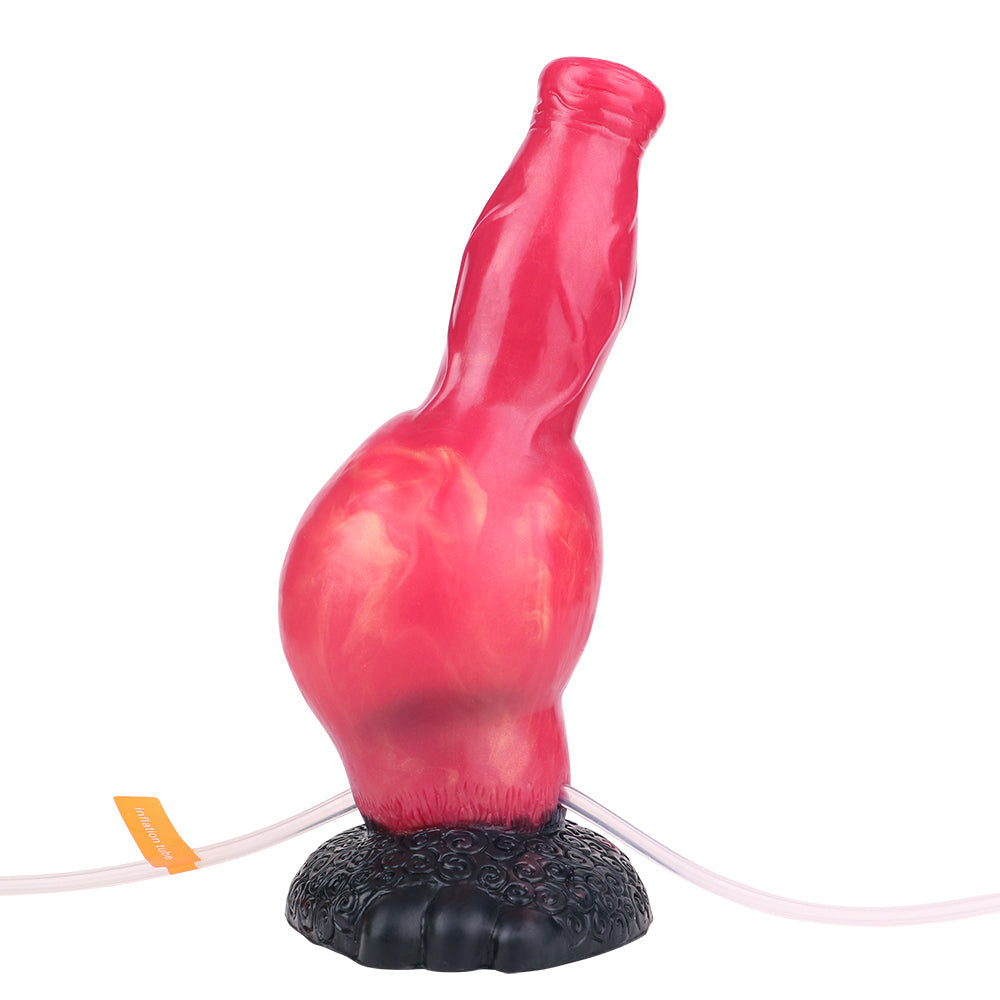 7.36 inch Red Knot Silicone Dog Squirting Dildo STS