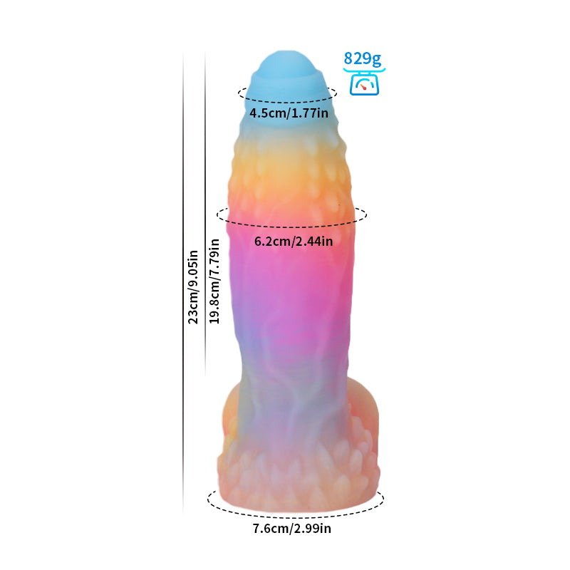 Big Monster Glow In The Dark Rainbow Dildo Xoxomoving