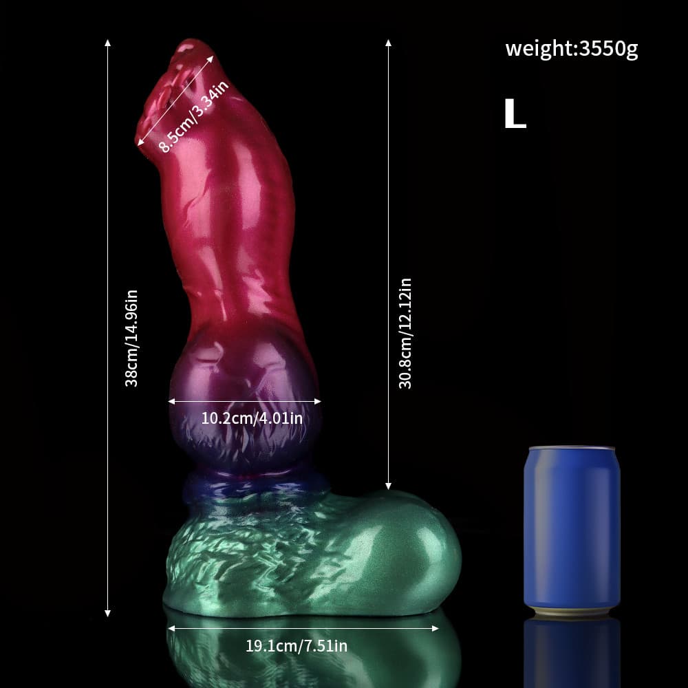 Gun Dog Gradient Purple Green Fantasy Dildo - Knotted Dildo Xoxomoving