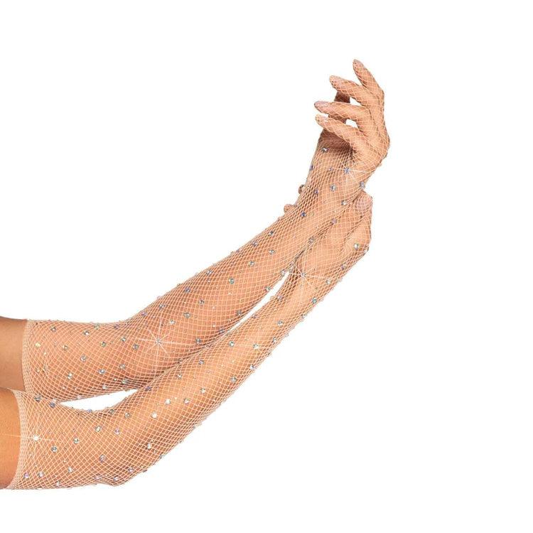 Rhinestone Fishnet Opera Gloves Xoxomoving