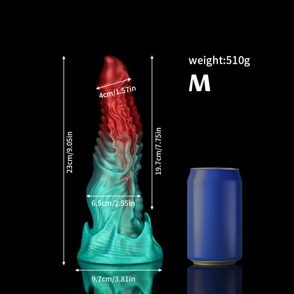 Ghostly Crimson Red Green Fantasy Dildo Xoxomoving