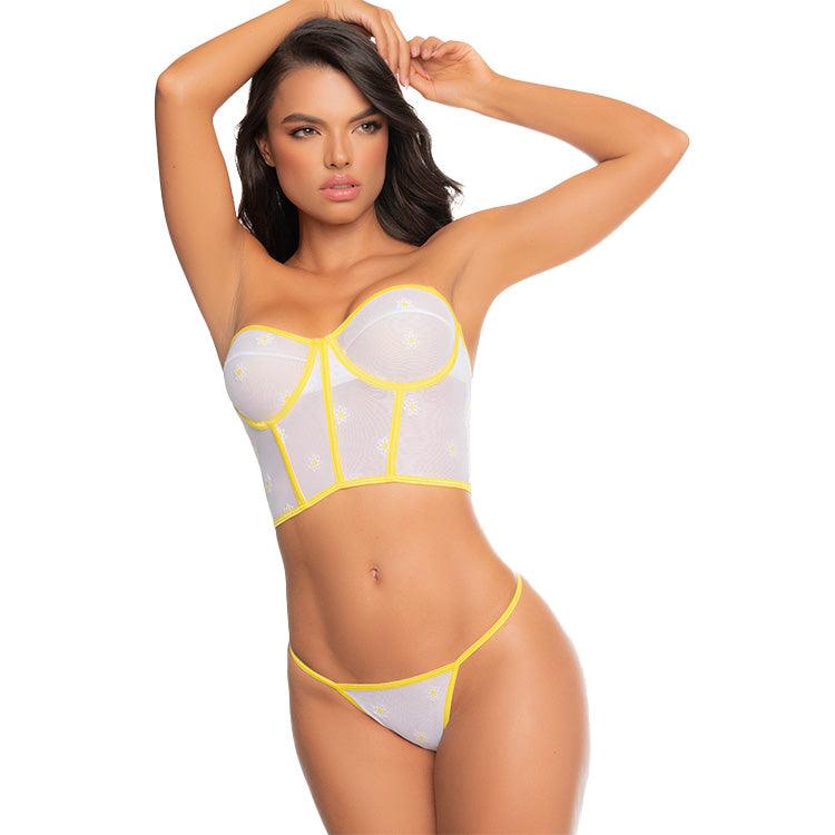 Embroidered Bustier & Thong Set Xoxomoving