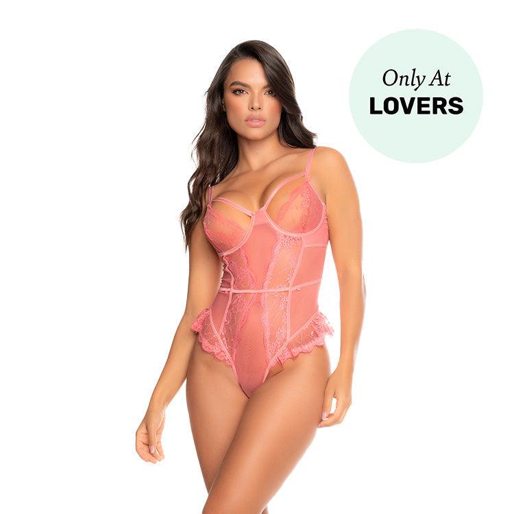 Eyelash Teddy with Removable Garter Straps Xoxomoving