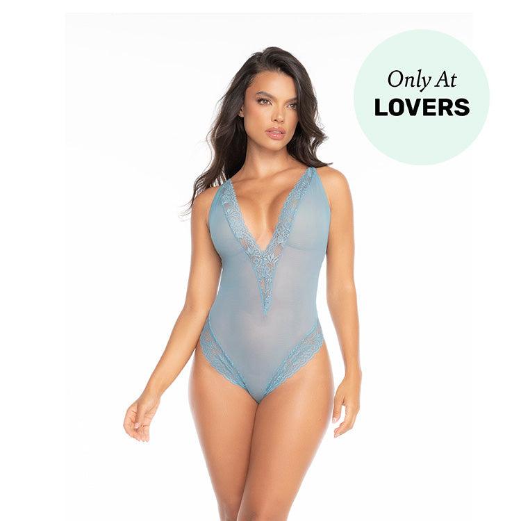 Mesh Teddy with Lace Trim Xoxomoving