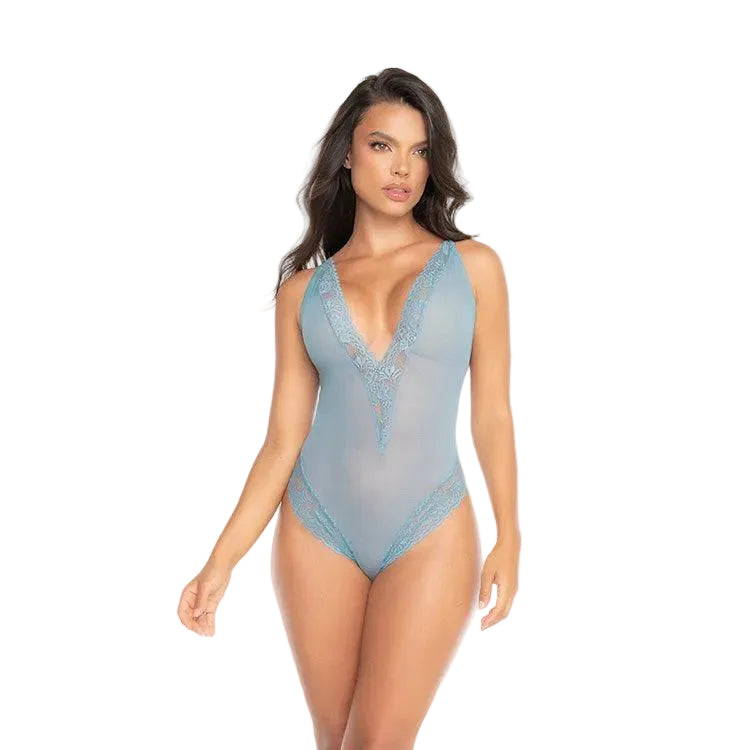 Mesh Teddy with Lace Trim Xoxomoving